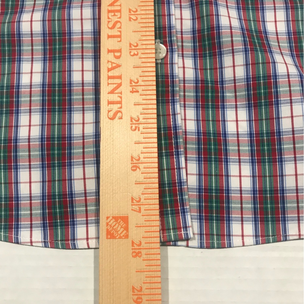L.L. Bean women’s Plaid Shirt - Purple, Blue, and White wrinkle free, 3/4 sleeve - Picture 4 of 8